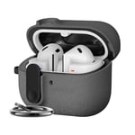 Teknoft Samsung Galaxy Buds 3 Pro, Buds 3 ve Buds 3 FE ile Uyumlu Mandallı Kapak Kilit Sistemli Kumlanmış Mat Dokulu Darbelere Dayanıklı Hibrit Kılıf (Gri, Galaxy Buds 3 Pro/3/3 FE)