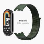 Teknoft Xiaomi Mi Band 10/9/8 İle Uyumlu Hafif ve Bileği Rahatsız Etmeyen Bilek Ölçüsüne Göre Ayarlanabilen Cırt Cırtlı Tasarım Kaliteli Hasır Örme Kumaş Kor - Seçenekler: Haki, Kırmızı, Mavi, Turuncu