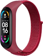 Teknoft Xiaomi Mi Band 7/6/5/4 İle Uyumlu Tam Kaplayan Silikon Çerçeveli Bilek Kalınlığına Göre Ayarlanabilen Hafif ve Bileği Rahatsız Etmeyen Kaliteli Hasır Örme Kumaş Kordon