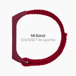 Teknoft Xiaomi Mi Band 7/6/5/4 İle Uyumlu Tam Kaplayan Silikon Çerçeveli Bilek Kalınlığına Göre Ayarlanabilen Hafif ve Bileği Rahatsız Etmeyen Kaliteli Hasır Örme Kumaş Kordon