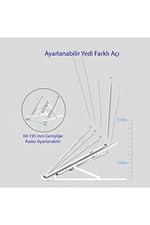 teknosepetim Macbook Laptop Bilgisayar Standı Notebook Özel Yükseltici Stand Tablet Tutucu Ayarlı Metal metal stand