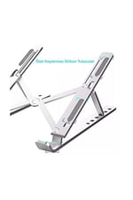 teknosepetim Macbook Laptop Bilgisayar Standı Notebook Özel Yükseltici Stand Tablet Tutucu Ayarlı Metal metal stand