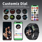 Telefon fonksiyonlu akıllı saat, 1,32 inç akıllı saat, erkek, Bluetooth nabız saati, uyku monitörü, kalp atış hızı, kalori, ses asistanlı, 360 x 360 HD dokunmatik ekran, iOS ve Android için