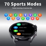 Telefon fonksiyonlu akıllı saat, 1,32 inç akıllı saat, erkek, Bluetooth nabız saati, uyku monitörü, kalp atış hızı, kalori, ses asistanlı, 360 x 360 HD dokunmatik ekran, iOS ve Android için