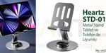 TELEFON STANDI METAL ALAŞIMLI 360 DERECE TAM TUR DÖNEBİLEN ÇİFT NOKTADAN KATLAMA AYARLI ÇOK FONKSİYONLU TABLET VE TELEFON STANDI LİLA AÇIK MOR