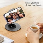 TELEFON STANDI METAL ALAŞIMLI 360 DERECE TAM TUR DÖNEBİLEN ÇİFT NOKTADAN KATLAMA AYARLI ÇOK FONKSİYONLU TABLET VE TELEFON STANDI LİLA AÇIK MOR