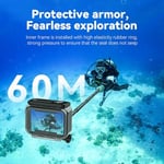 TELESIN DJI Action 5 Pro Action 4/3 Kamera için Su Geçirmez Kılıf, Buğu Önleyici Sualtı Muhafazası Kabuk Kafesi 60M/196FT Derin Dalış Tüplü Şnorkelle Yüzme Hızlı Çıkarma Vidası ile Destekler