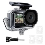 TELESIN DJI Action 5 Pro Action 4/3 Kamera için Su Geçirmez Kılıf, Buğu Önleyici Sualtı Muhafazası Kabuk Kafesi 60M/196FT Derin Dalış Tüplü Şnorkelle Yüzme Hızlı Çıkarma Vidası ile Destekler