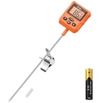 TempPro TP511 Programlanabilir Alarmlı, Ayarlanabilir Işıklı Ekranlı ve Tencere Klipsli Dijital Şeker, Yağ ve Gıda Termometresi (25.4 cm Uzun Prob)