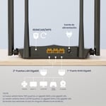 Tenda AC8 WLAN Dual Band Gigabit Router 1200Mbit/s (867Mbit/s 5GHz + 300Mbit/s 2.4GHz, 4 Gigabit Port, Mu-MIMO,4 * 6dBi Harici Anten, Uygulama Kontrolü, IPV6) Siyah