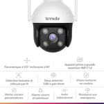 Tenda Güvenlik kamerası, dış mekan WLAN 2K+, araç/kişi/hareket algılama, WLAN kamera, dış mekan 4 MP, renkli gece görüşlü, 2 yönlü ses, ses ve ışık alarmı, APP/Web kontrolü, CH7
