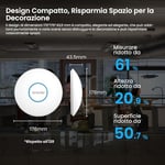 Tenda I27 WiFi 6 AX3000 çift bant erişim noktası, PoE standardı 802.3at destekler, tavan montajı, dolaşım, MU-MIMO, OFDMA, Çoklu SSID, App veya Web arayüzü üzerinden yönetilebilir, beyaz