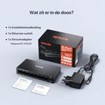 Tenda LAN Switch 8 Port Gigabit Ağ Anahtarı Ethernet Dağıtıcı (Tak ve Çalıştır Ethernet Anahtarı, Yönetilmez, Fansız, Metal Göv - Seçenekler: 1 paket, 5 bağlantı noktası, TEG1008M, 8 Ports TEG1008M...