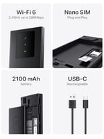 Tenda MF3 WiFi sabun, SIM 4G LTE Cat4, kablosuz WiFi 6 AX300 taşınabilir, şarj edilebilir pil, USB-C bağlantı noktası, WPA3, SIM'li WiFi Hotspot, yapılandırmasız, tak ve çalıştır