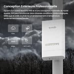 Tenda OS3 dış mekan erişim noktası için WLAN köprüsü (5 GHz'de 867 Mbps, 4 x 10/100 Mbps LAN bağlantı noktası, 12 dBi, PoE, 5 km menzil, merkezi yönetim, güç kaynağı dahil) (2'li paket)