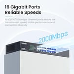 Tenda TEG1016D 16 Port 10/100/1000 Mbps Gigabit Rack-Mount Switch Metal Kasa - Seçenekler: 16 Bağlantı Noktası | Raf Montajı, 5 bağlantı noktası