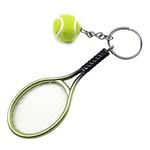 Tenis Raketi Anahtarlık Mini Yenilik Anahtarlık Metal Anahtarlık Tenis Topu Kolye Ucu Spor için Hediye Anahtarlık, Yeşil., M