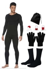 Termal Içlik Seti Alt Üst Içlik Boyunluk Bere Eldiven Çorap (Karışık / 2XL)