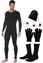 Termal Içlik Seti Alt Üst Içlik Boyunluk Bere Eldiven Çorap (Karışık / 2XL)