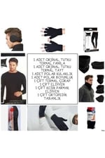 Termal Uzun Kollu Takım, Boyunluk, Kulaklık, Çorap, Tabanlık, 2 Çift Eldiven, Unisex, Karışık Renk Termal Uzun Kollu Takım - Bedenler: 2XL, 3XL, S, M, L, XL