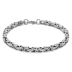 (Tesbihane) Silver Renk Kalınlık 5 mm 317L Çelik Kral Bileklik