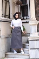 Tesettür Etek - HAKİ