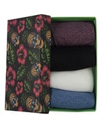 TEST Altın Simli 4'lü Kombin Lurex Çorap