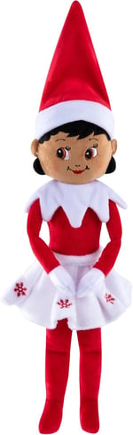 The Elf on the Shelf Plushee Pals - 43 cm Scout Elf Peluş Oyuncaklar - Sarılabilir ve Sevimli Kahverengi Gözlü Kız Dolması Elf Peluş