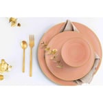 The Mia Basic Yemek Tabağı 6 Lı Set Somon Pembe - 20cm