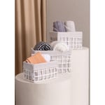 The Mia Braid Hasır Organizer Sepet Beyaz 26x18x16 Cm