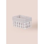 The Mia Braid Hasır Organizer Sepet Beyaz 22x14x13 Cm