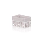 The Mia Braid Hasır Organizer Sepet Beyaz 22x14x13 Cm