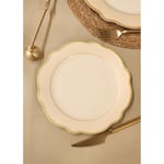 The Mia Jaswely Pasta Tabağı 6 Parça Krem 21 Cm