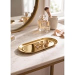 The Mia Linea Oval Çelik Servis Tabağı Gold 18 X 8 Cm