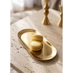The Mia Linea Oval Çelik Servis Tabağı Gold 26 X 11 Cm