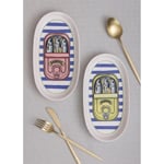 The Mia Palma Oval Servis Tabağı 2li 23 Cm