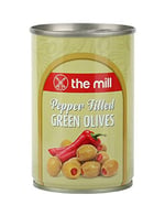 The Mill Biber Dolgulu Yeşil Zeytin Teneke - Süzme Ağırlık: 300 g - 361-400 adet/kg - Çekirdeksiz - Salamura - Kuzey Ege Bölgesi Zeytinleri - Vitamin ve Antioksidanca Zengin - Veganlara Uygun