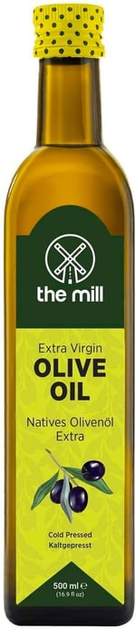 The Mill Natürel Sızma Zeytinyağı 500 ml Cam Şişe - Soğuk Sıkım - %100 Doğal - Uluslararası Lezzet Enstitüsü 2021/2022/2023 Yılı Üstün 3 Yıldız Lezzet Ödülü - Salata ve Yemeklere Uygun - Asitlik ≤%0,8