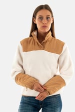 The North Face W Cragmont Fleece 1/4 Snap Kadın Outdoor Polar Sweatshirts NF0A84IBLDI1 Beyaz