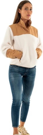 The North Face W Cragmont Fleece 1/4 Snap Kadın Outdoor Polar Sweatshirts NF0A84IBLDI1 Beyaz