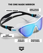 The One Mask Mirror Unisex Yüzücü Gözlüğü - Seçenekler: NS, Tek Beden
