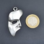 The Phantom Of The Opera Mask Deri ip Kolye - Gümüş Kaplama - Kadın Erkek Kolye - No:756