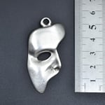 The Phantom Of The Opera Mask Deri ip Kolye - Gümüş Kaplama - Kadın Erkek Kolye - No:756