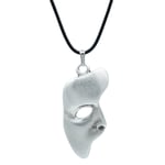 The Phantom Of The Opera Mask Deri ip Kolye - Gümüş Kaplama - Kadın Erkek Kolye - No:756