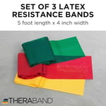 THERABAND Lateks içermeyen egzersiz bantları, üst vücut, alt vücut ve gövde egzersizleri, fizyoterapi, pilates, ev antrenmanı ve rehabilitasyon için profesyonel direnç bantları