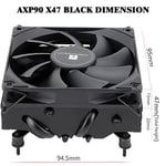 Thermalright AXP90 X47 Siyah Düşük Profilli CPU Soğutucu, 92 mm TL-9015B İnce PWM Fanlı, ITX CPU Soğutucu, AGHP Teknolojisi, 47 mm Yükseklik, AMD AM4 AM5/Intel 1150/1151/1155/1156/1200/1700 (AXP90 X47