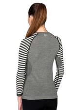 Thermoform Ultimate Merino Kadın Seamless Çizgili Termal Üst İçlik Sweatshirt Antrasit S