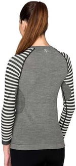 Thermoform Ultimate Merino Kadın Seamless Çizgili Termal Üst İçlik Sweatshirt Antrasit S