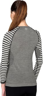 Thermoform Ultimate Merino Kadın Seamless Çizgili Termal Üst İçlik Sweatshirt Antrasit S