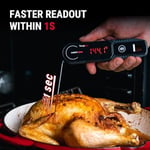 ThermoPro 0.5 Saniye Lightning Anında Okuma Özellikli Et Termometresi, Otomatik Uyandırma/Uyku/180° Döndürülebilir Ekranlı, IP67 Su Geçirmez Pişirme Termometresi (Yağda Kızartma, Barbekü, Izgara için)